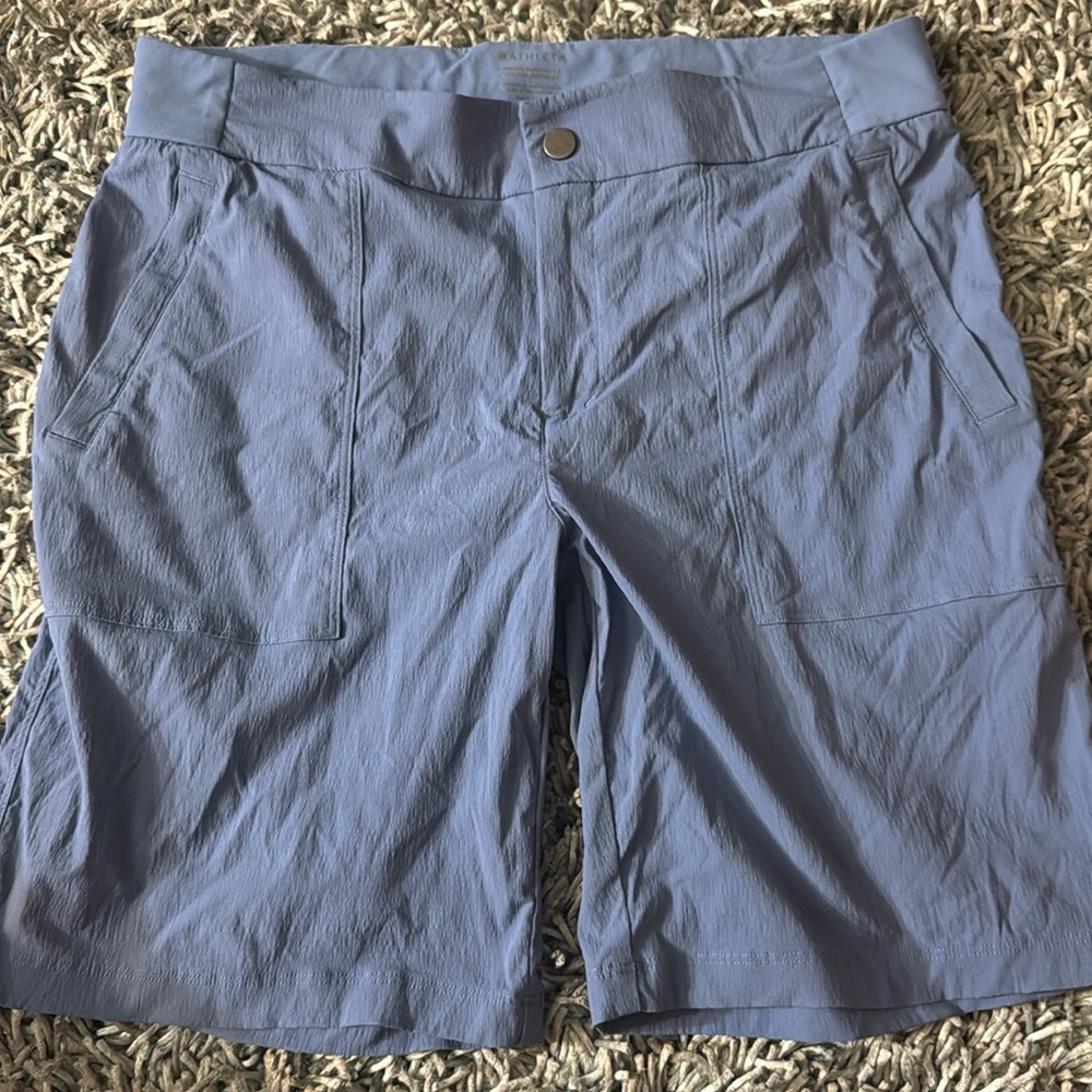 Athleta Trekkie Bermuda 2.0 Shorts Blue 10 - Picture 6 of 8